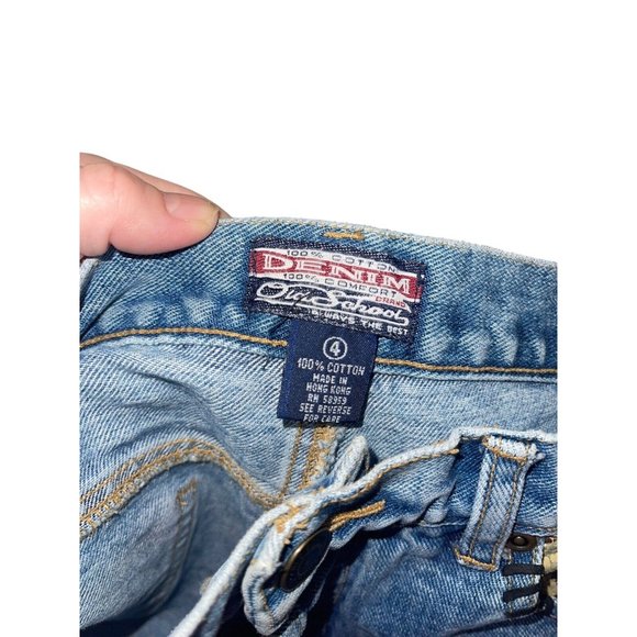 Vintage Y2K Old School Brand Jeans Size 4 Faux Snake Trim Straight Button Fly - Picture 7 of 10